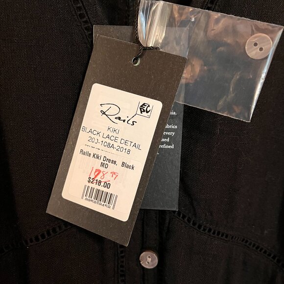 NWT Rails KiKi Dress- black lace details, size Medium - Picture 4 of 6